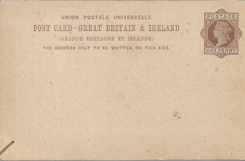 QUEEN VICTORIA 1d UPU UNUSED POSTCARD CIRCA 1890's MY REF 777