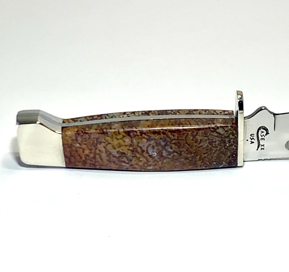 Case XX 778-3 1997 1/2 SS HOJA FIJA MANGOS DE HUESO DE DINOSAURIO AGATIZADO PERSONALIZADOS Foto 4 de 4