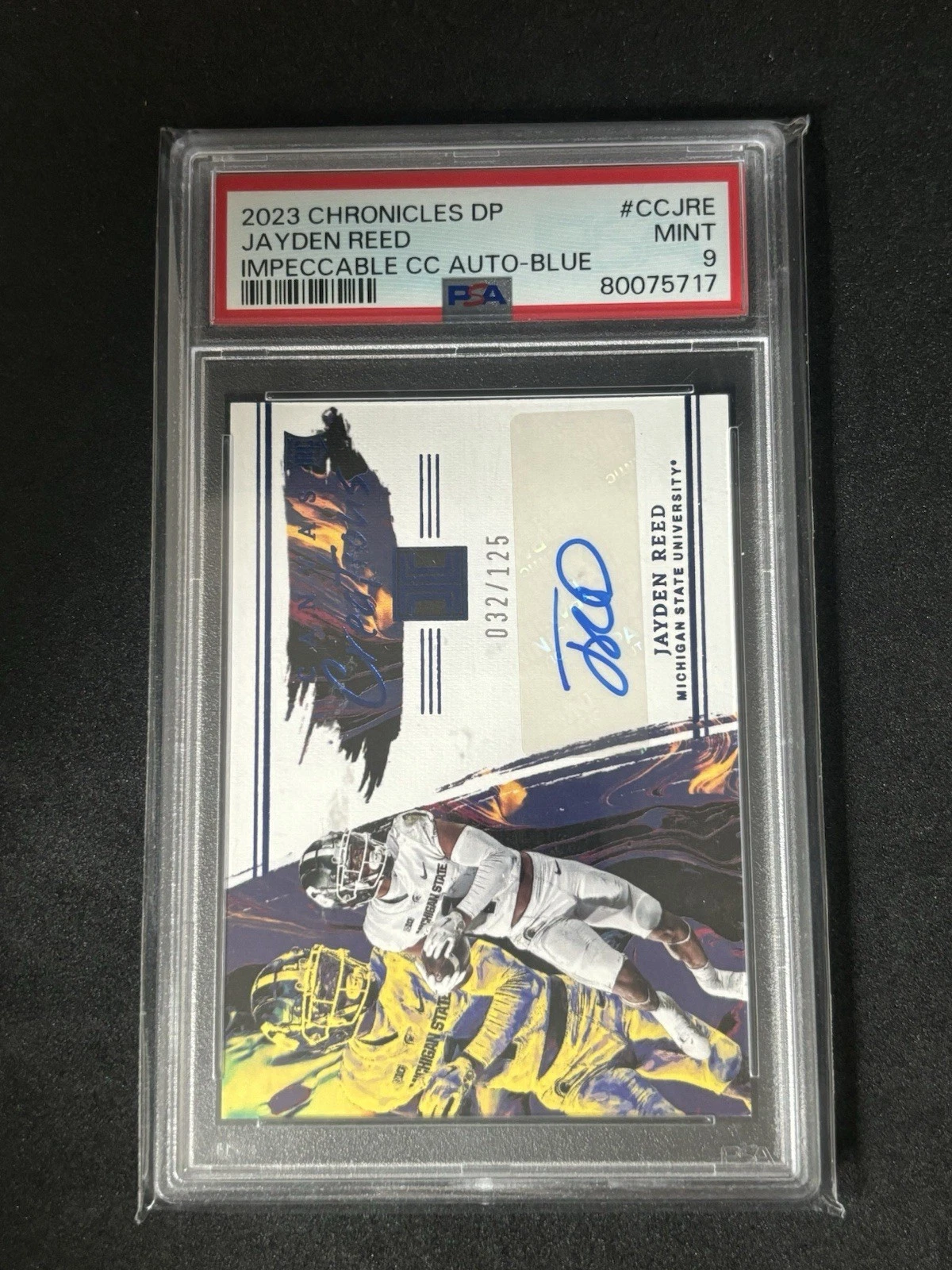 Jayden Reed Panini Chronicles Draft Picks Impeccable Canvas Creations Autographs #CCJRE Base
