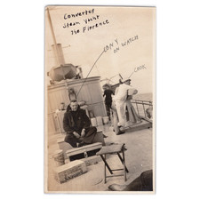 USS Florence Crew at Rest - 1917 Photo - Converted Yacht to Navy Ship - Sailors