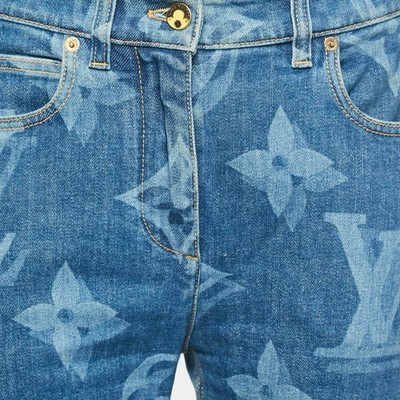 Louis Vuitton Blue Monogram Denim Straight Leg Jeans S Waist 28 | eBay
