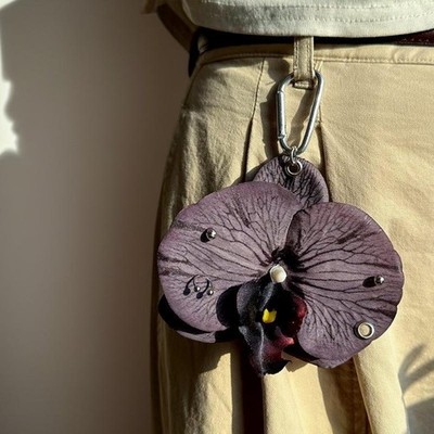 Exquisite Phalaenopsis Orchid Keychain Creative Simulation Flower Bag Decor Gift