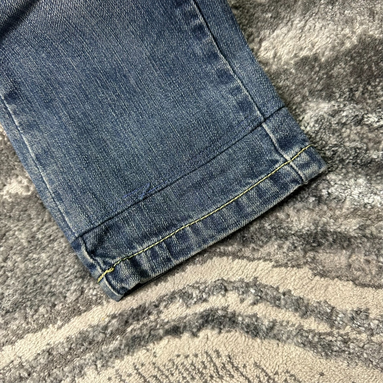 VTG Fishbone 2000's Y2K Low Rise Faded Blue Contrast Stitch Size 25 Denim Jeans image 7