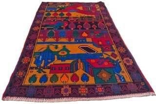 Rare Hand Knotted Vintage Afghan Adras Khan Balouch Wool Area Rug 4.7 x 2.11 Ft