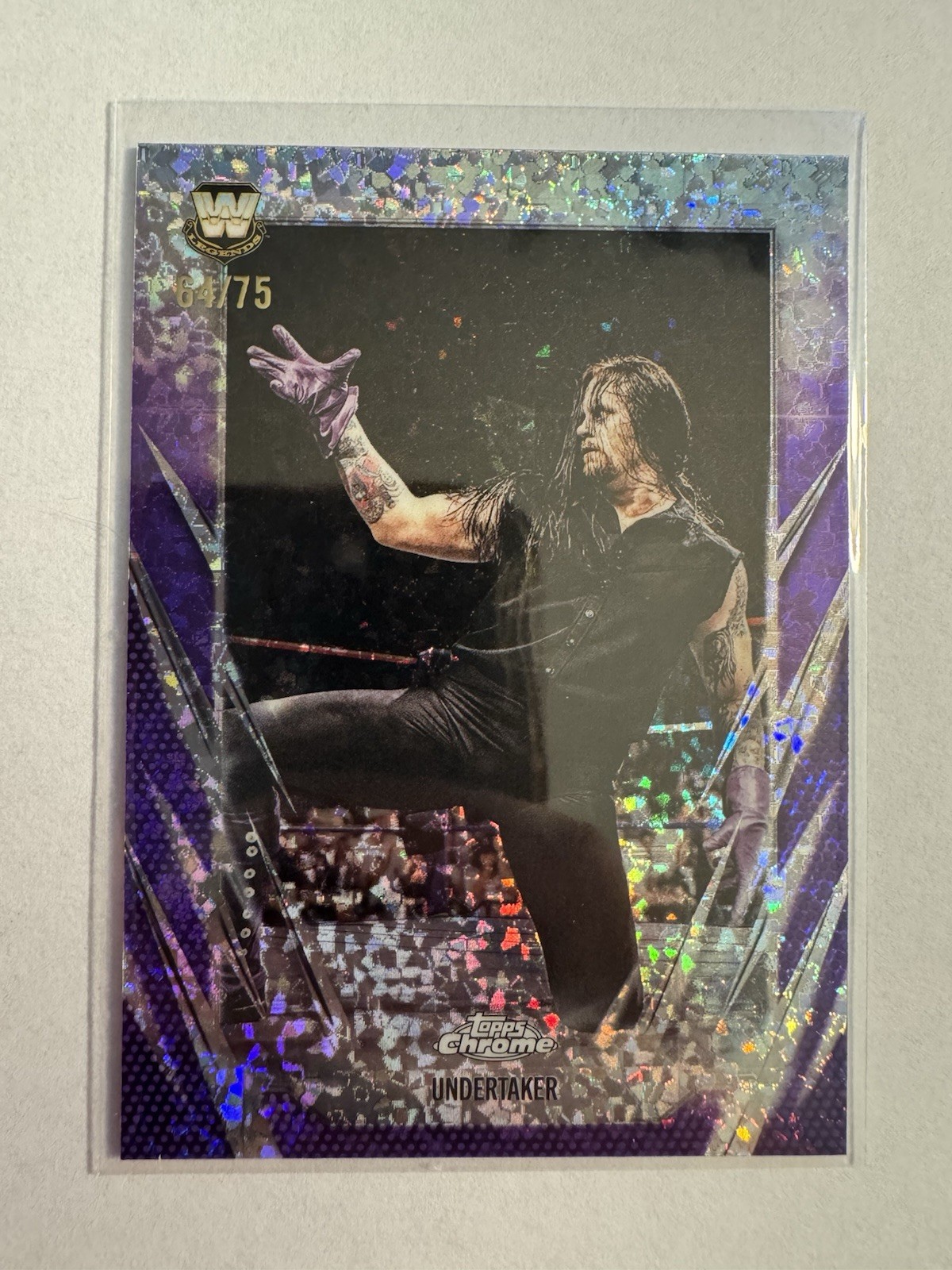 2026 Topps Chrome WWE Undertaker #3 Purple Mini Diamond Refractor /75