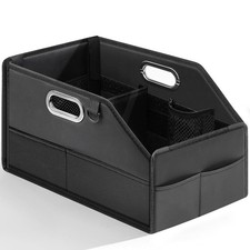 Car Seat Organizer for Back Seats Front-Foldable PU Leather Storage with Adju...