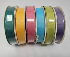 Lot Offray Grosgrain Polyester Craft Ribbon 5/8" x 20 YDS Spools Pastel Vintage