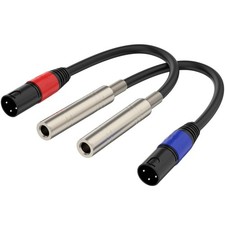 1/4  6.35 mm Female to XLR Male 3-Pin Socket Audio Cord, 1.1 Foot, 2 Packs, 6....