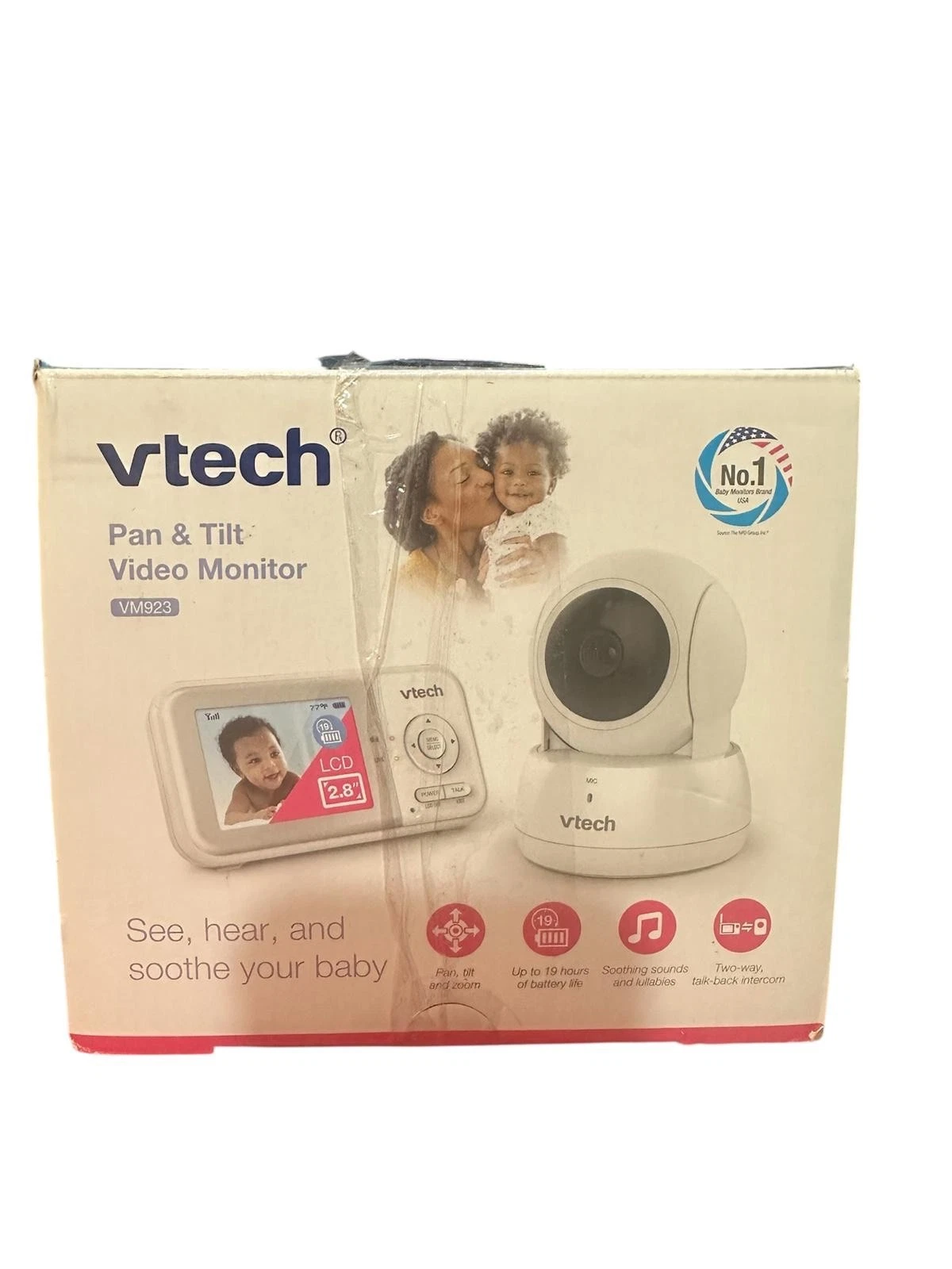 Vtech Vm923 Baby Monitor, 2.8” Screen, Pan-tilt-zoom, 1000ft Long Range, Night
