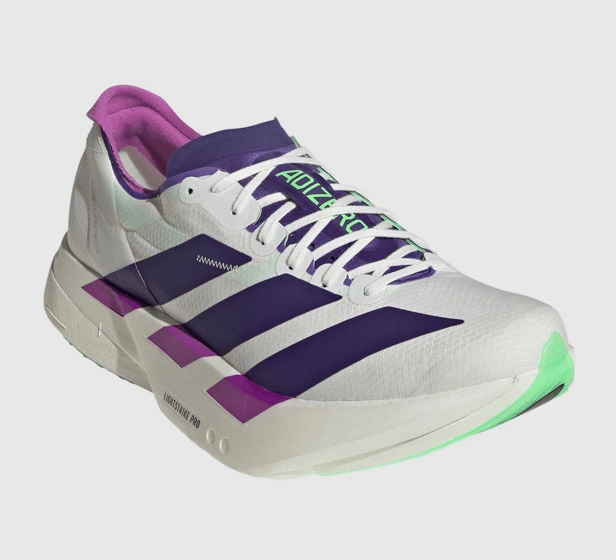 adidas Adizero Adios Pro 4 Core White Purple Lime Burst for  display picture 3