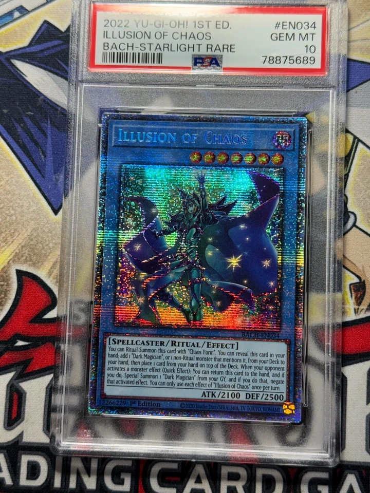 Yugioh PSA 10 Illusion of Chaos BACH-EN034 Starlight Rare 1st Edition - Image 2 of 4