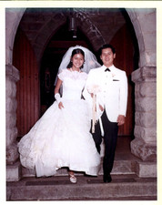 Vintage 1970's Japanese/Hawaiian Wedding Day Photo / Bridal Gown - Snapshot