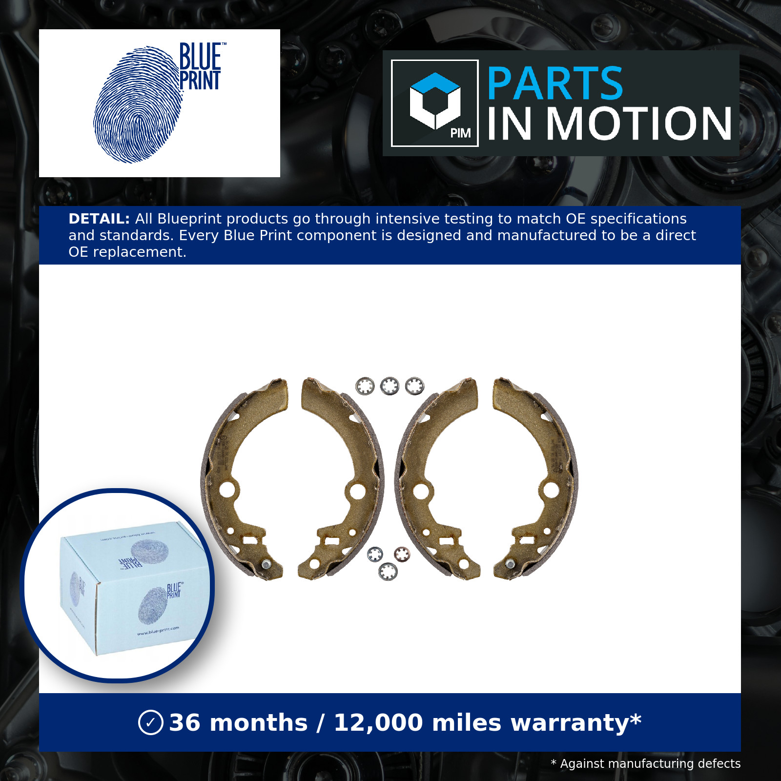Brake Shoes Set fits SUZUKI WAGON R RB 413 1.3 2000 on G13BB Blue Print Quality