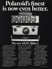 1976 Polaroid SX70: Finest Is Now Even Better Vintage Print Ad