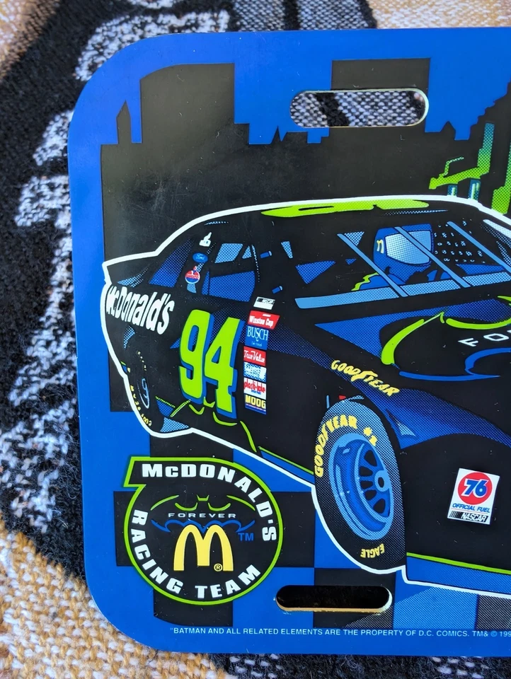 1995 Bill Elliott #94 BATMAN FOREVER McDonald’s Wincraft Plastic License Plate - Image 3 of 4