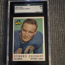 Topps 1959 Howard Cassady #85 SGC 84 Detroit Lions NFL Football Card Vintage