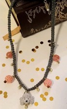 Handmade Poodle Doggy Button Pendant Hemp Necklace