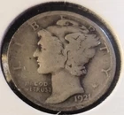 1921 P Key Year 10c Mercury Dime 90% Silver