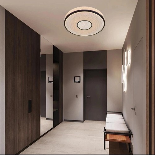Techo Redondo Al Ras Luz LED Dormitorio Efecto Brillante Acrílico Montaje 24W CCT - Imagen 9 de 15