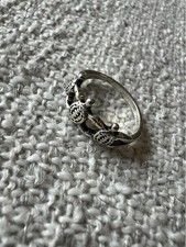 Womens Silver Tone Turtle Ring