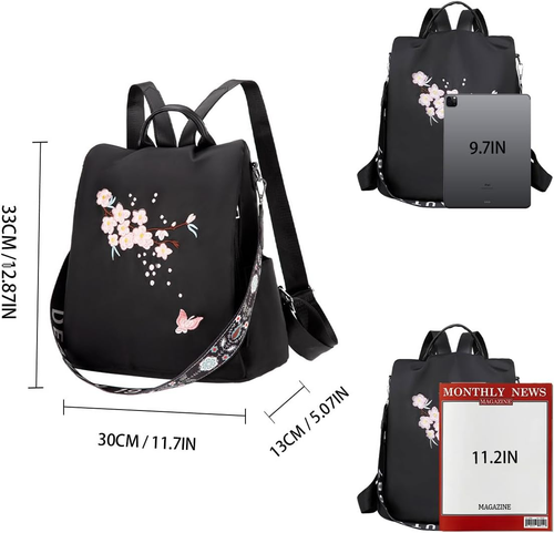 Zaino Da Donna Antifurto, Zainetto Multifunzionale, Borsa Casual Ed Moda per Via - Foto 4 di 12