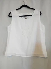 Tally Taylor Womens Top sz 14, Rhinestone Accent, Sleeveless Pullover Blouse