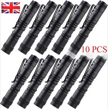 10 pcs LED Torch 1000Lumens Mini Penlight Flashlight Pocket Pen White Light Clip