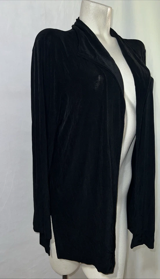 Chico’s travelers Jacket Size XL (3) Black Long Sleeve Open Slinky Cardigan - Image 4 of 4