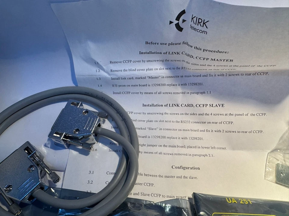 02319528 00W40 LINK CARD TELECOMS  KIRK CCFP MASTER & CCFP SLAVE CARDS, CABLE & - Image 4 of 4