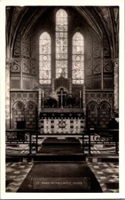 St. Mary-in-the-Castle Dover Altar Stained Glass Vintage Postcard RPPC