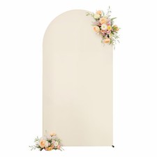 6.6 FT Arch Backdrop Cover Stretchy Beige Arch Covers Elastic Spandex Fabric ...