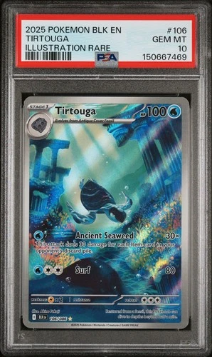 Tirtouga 106 IR - Pokémon Black Bolt PSA 10 GEM MINT