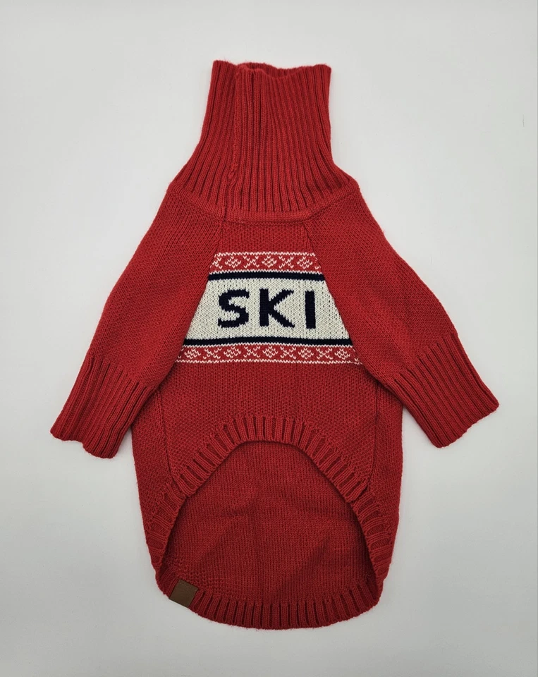 Nuevo Suéter Tejido "SKI" Invierno Perro, Talla Grande, Rojo, Blanco, Azul, Perro Niebla Foto 2 de 4