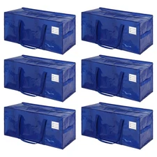 6 Pack Heavy Duty Extra Large Moving Bags with Handles, Waterproof Foldable S...
