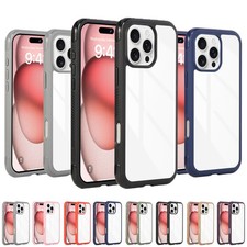For iPhone 17 16 Pro Max 15 14 13 12 Transparent Back Shockproof Slim Phone Case