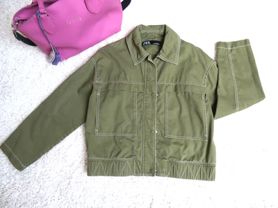 zara kurze Jacke Reißverschluss 90-er M,38,40 khaki grün TOP - Bild 1 von 4