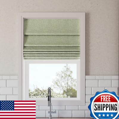 Sun Zero Seraphina Textured Total Blackout Cordless Roman Shade 27 X 64 Sage