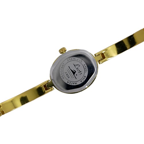 Lsvtr Gold-Tone Multi-Color Gemstone Crystal Ladies Fashion Watch - Picture 3 of 9