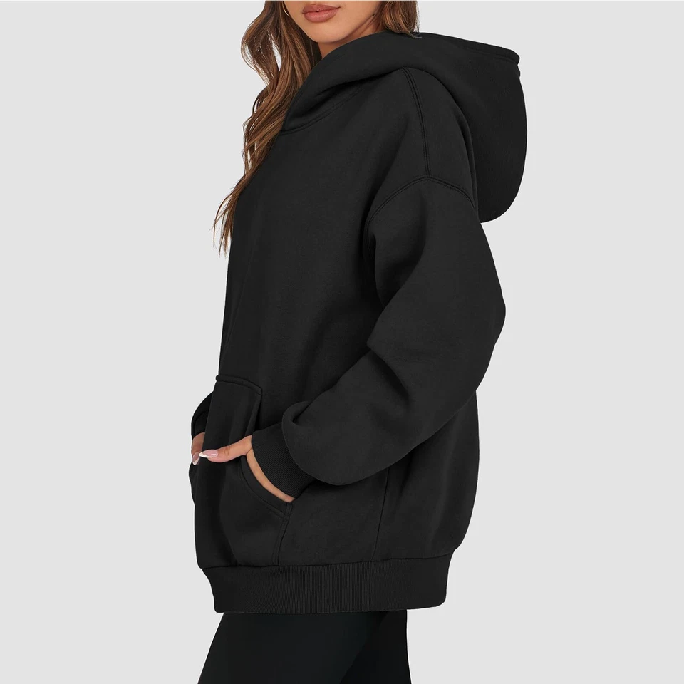 Womens Oversized Sweatshirts Fleece Hoodies Long Sleeve Shirts Pullover Pocket - Image 4 of 4