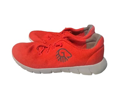 Giesswein Mens US  9  EU 42 Merino Shoes Wool Runners Sneakers Red W/Gray Logo