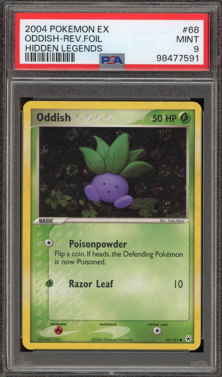 Pokemon Oddish EX Hidden Legends Reverse Holo #68 PSA 9 Mint