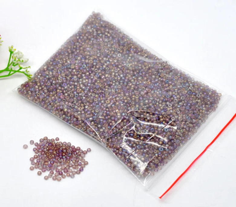 AB Seed Beads Mauve/Purple 50g Glass 3mm Size 8/0 Small Shimmer Jewellery Crafts - Image 2 of 3