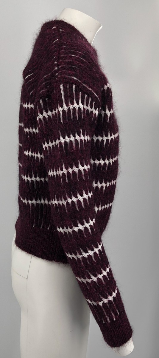 Alexander Wang Black Label Purple/White Crochet Knit Wool