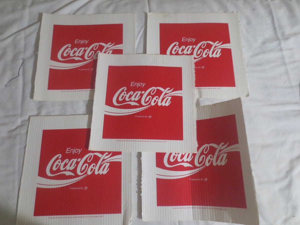 Enjoy Coca-Cola Square Logo with Swirl 5 Shelf Wrap Squares 9 X 9