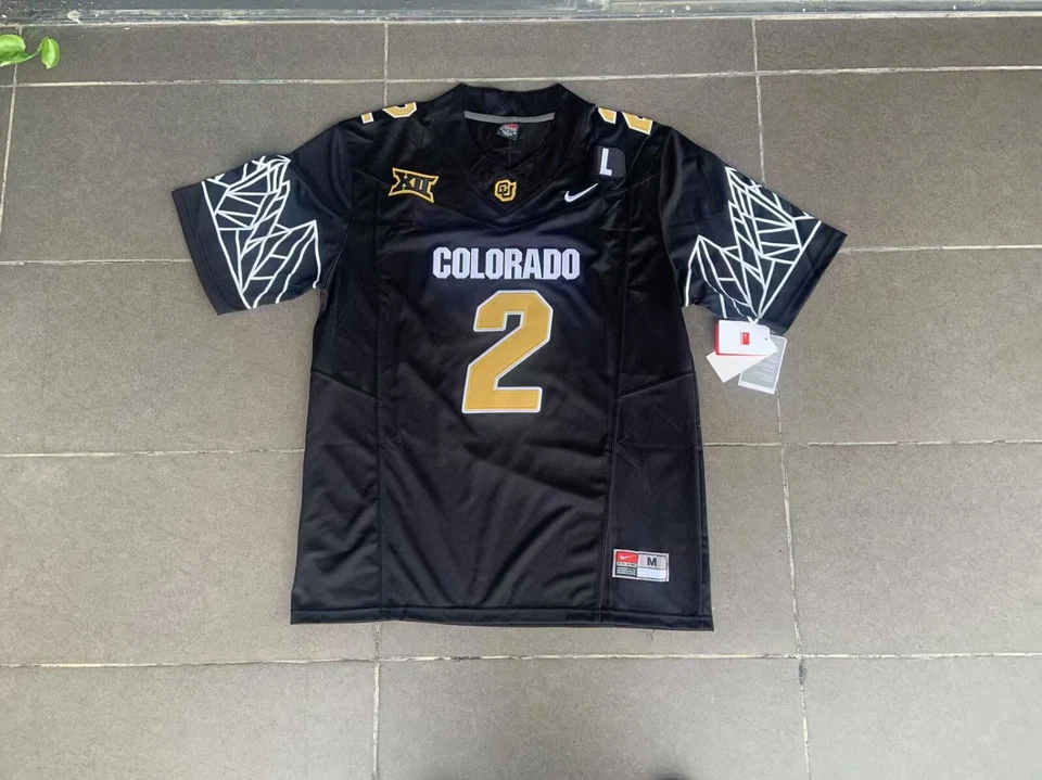 Shedeur Sanders Colorado Buffaloes Black Jersey 2024 FUSE Stitched 2 NWT - Image 2 of 3