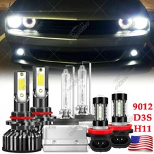 For Dodge Challenger 2015-2020 HID LED Headlight Hi/Lo Beam+Fog Lights 6× Bulbs