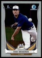 2014 Bowman Chrome Kodi Medeiros Milwaukee Brewers #CDP9