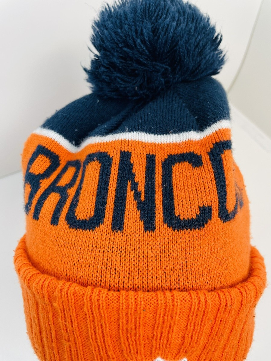 Vintage Denver Broncos Warm Winter Hat Blue & Orange NFL 