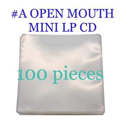 #A Open Mouth Outer Replacement Plastic Sleeves for MINI LP CDs 100 pieces - Photo 1/4