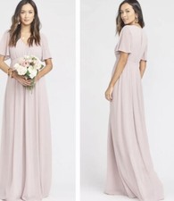 Show Me Your Mumu Bridesmaid NWT Emily Soft Beige Chiffon Maxi Dress Size Medium